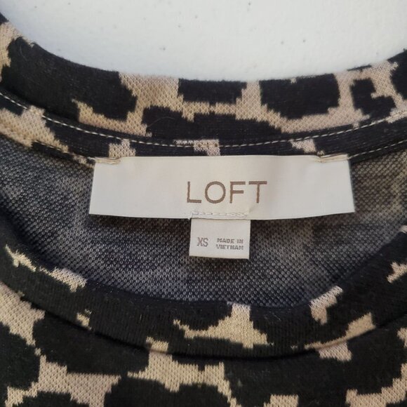 LOFT XS Cheetah Print 3/4 Balloon‎ Sleeves Knit Sweater - Picture 3 of 8